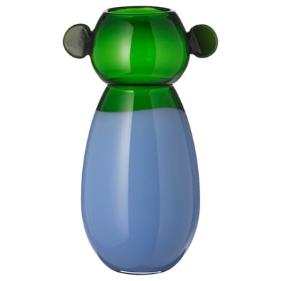 IKEA PS 2026 Vase, verre/bleu/vert, 38 cm