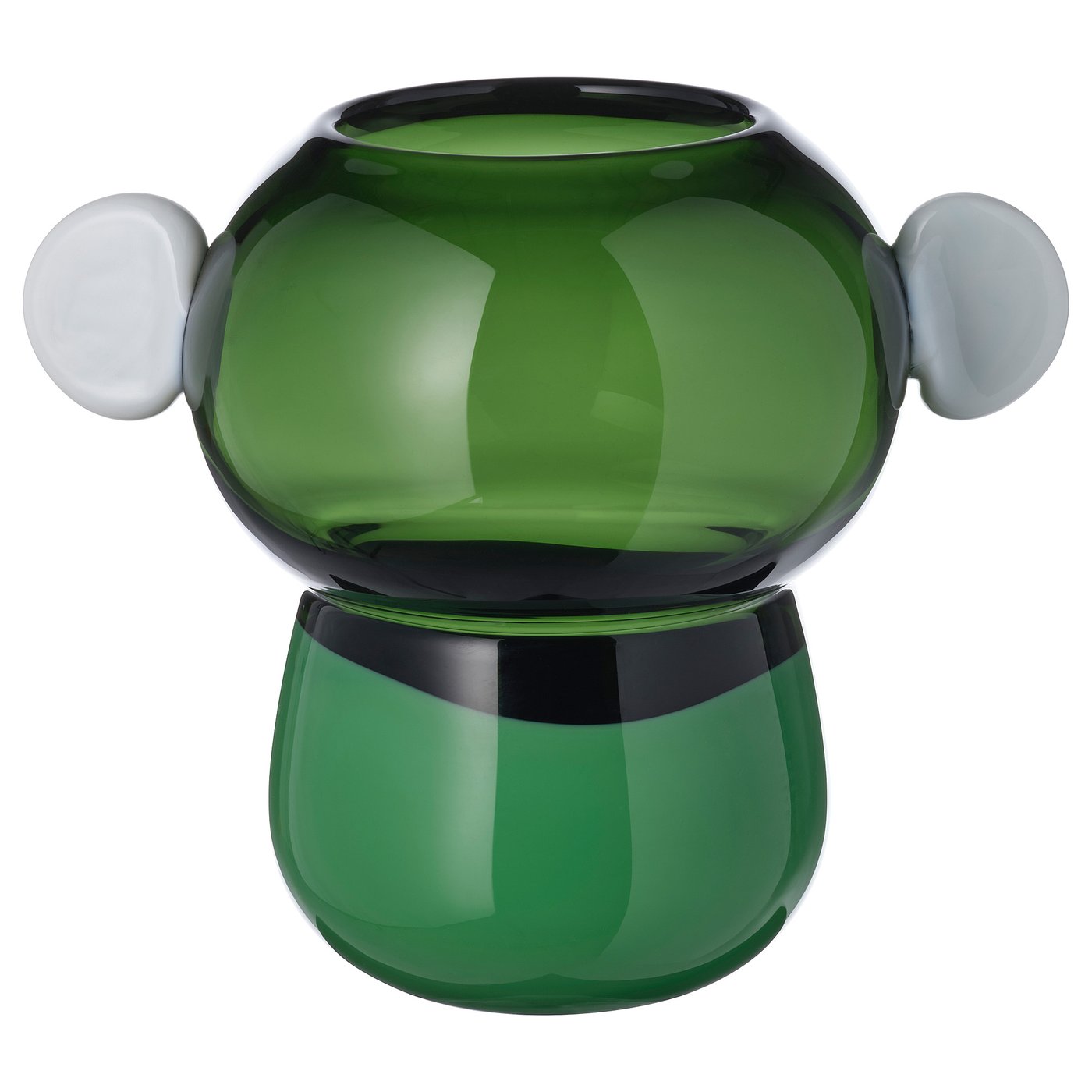 IKEA PS 2026 Vase, verre/vert/blanc, 22 cm