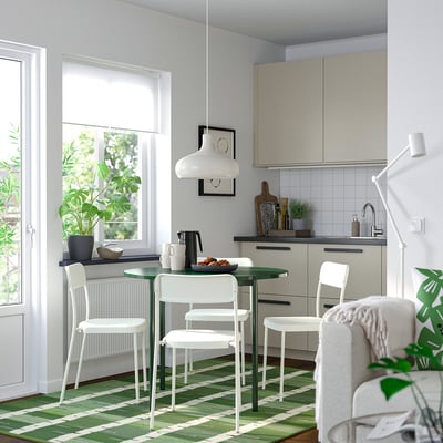 IKEA PS 2026 / VIHALS Table et 4 chaises, vert/blanc, 96 cm
