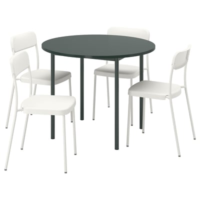 IKEA PS 2026 / VIHALS Table et 4 chaises, vert/blanc, 96 cm