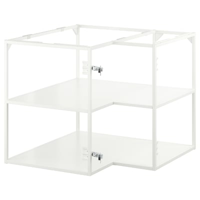 JÄRNBODA Élément bas d'angle, avec tablette/blanc, 88x60x75 cm