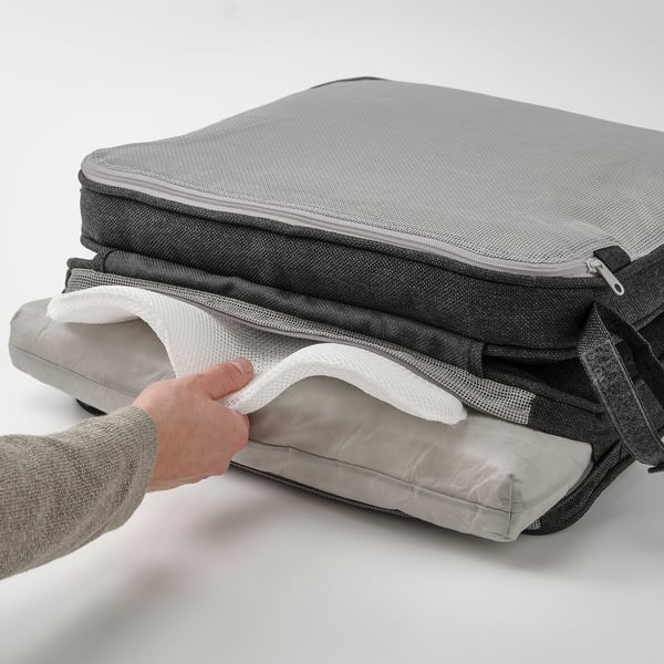 JÄRPÖN/DUVHOLMEN Coussin assise/dossier, extérieur, anthracite, 116x45 cm