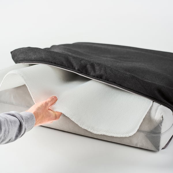 JÄRPÖN/DUVHOLMEN Coussin d'assise, extérieur, anthracite, 62x62 cm