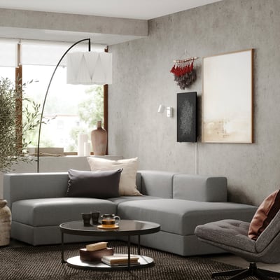 JÄTTEBO Canapé ang mod 2,5pl + méridienne, droite/Tonerud gris