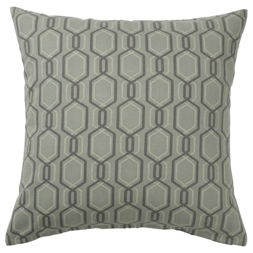 JÄTTEPOPPEL Housse de coussin, vert/gris, 50x50 cm