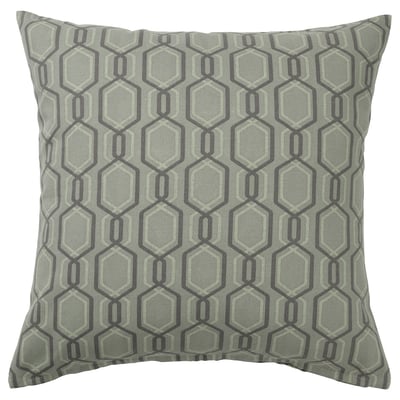 JÄTTEPOPPEL Housse de coussin, vert/gris, 50x50 cm