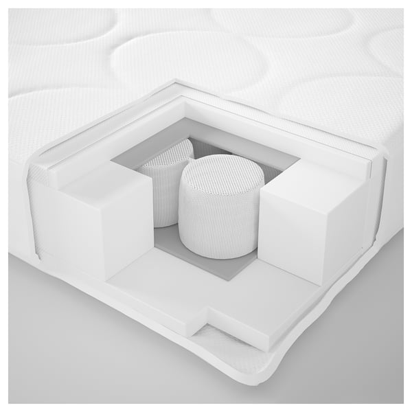 JÄTTETRÖTT Matelas ress ensachés lit bébé, blanc, 60x120x11 cm