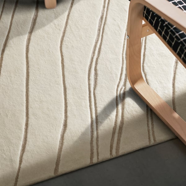JULGRANSGRÄS Tapis, poils hauts, blanc/fait main, 240x300 cm