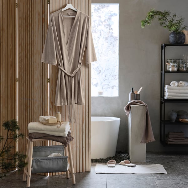 KÄRRFIBBLA Peignoir, beige, S/M