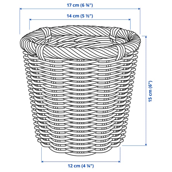 KAKTUSFIKON Cache-pot, rotin, 12 cm
