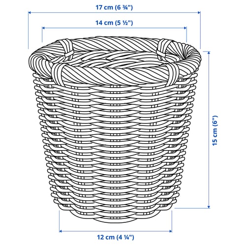 KAKTUSFIKON Cache-pot, rotin, 12 cm