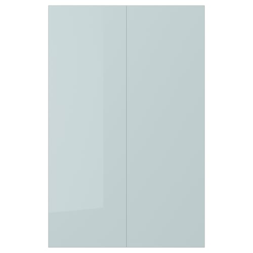 KALLARP Porte élément bas d'angle, 2pcs, brillant bleu gris clair, 25x80 cm