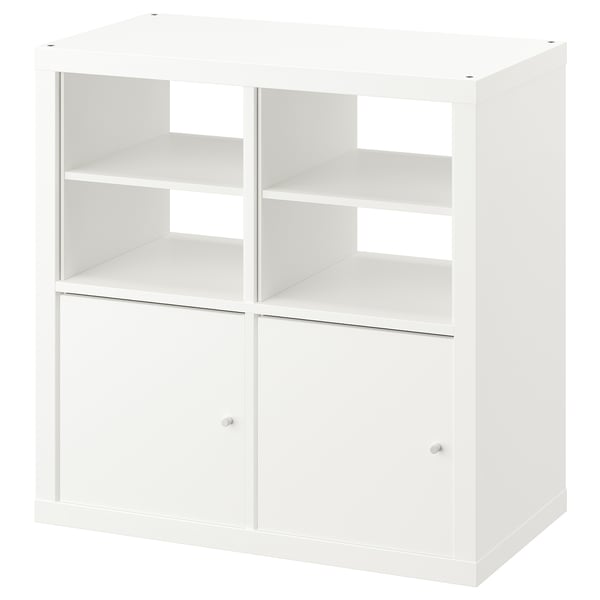 KALLAX Étagère, avec 2 portes/avec 2 étagères blanc, 77x77 cm