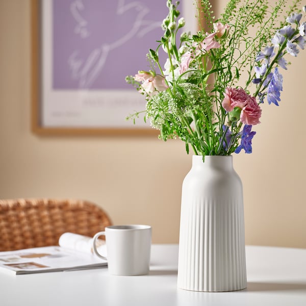 KAPKASTANJ Vase, blanc cassé, 23 cm