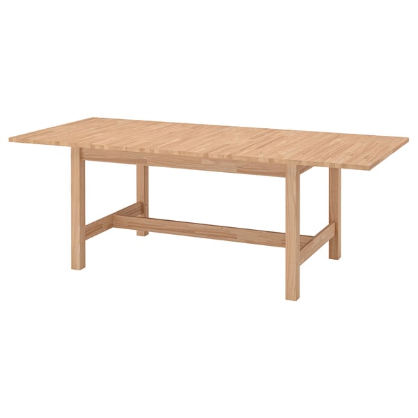 KARSKÄR Table extensible, hévéa, 160/220x90 cm
