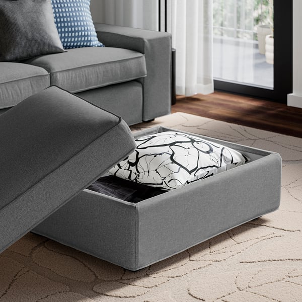KIVIK Repose-pieds av rangement, Tibbleby beige/gris