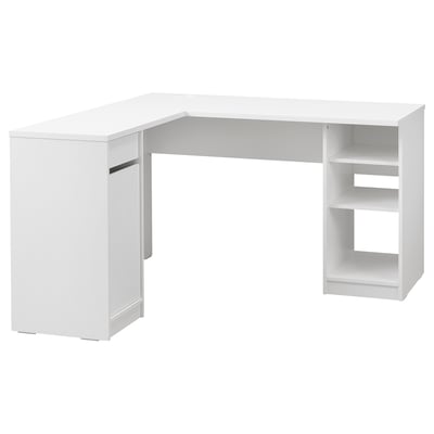 KJELLARNE Bureau d'angle, blanc, 138x130 cm