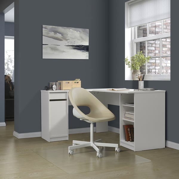 KJELLARNE Bureau d'angle, blanc, 138x130 cm