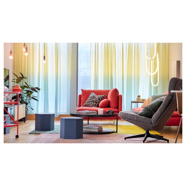 KJUGE Pouf avec rangement, Knisa bleu moyen