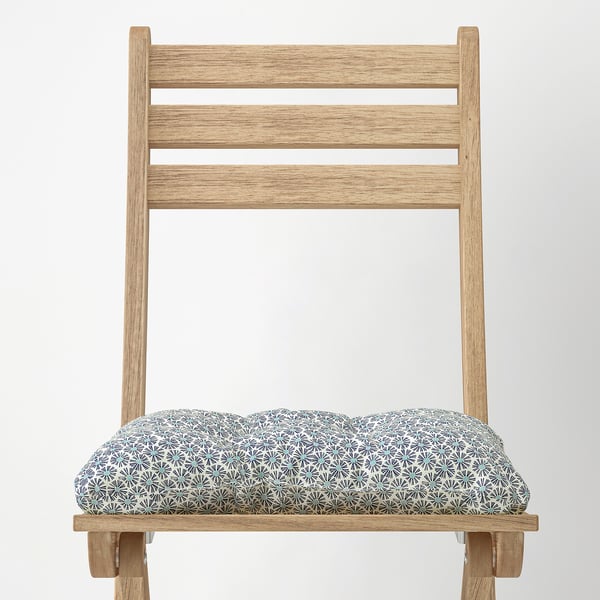 KLÖSAN Coussin de chaise, extérieur, bleu, 36x32 cm
