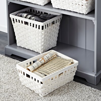 KNARRA Panier, blanc, 38x29x16 cm