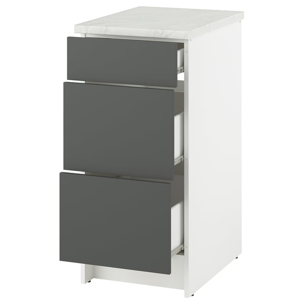 KNOXHULT Élément bas avec tiroirs, gris foncé, 40 cm