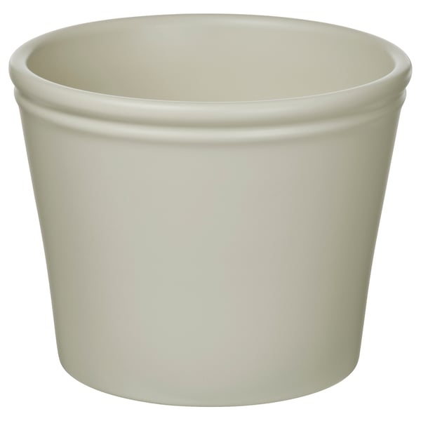 KÖRSBÄRSBJÖRK Cache-pot, beige-gris clair, 12 cm