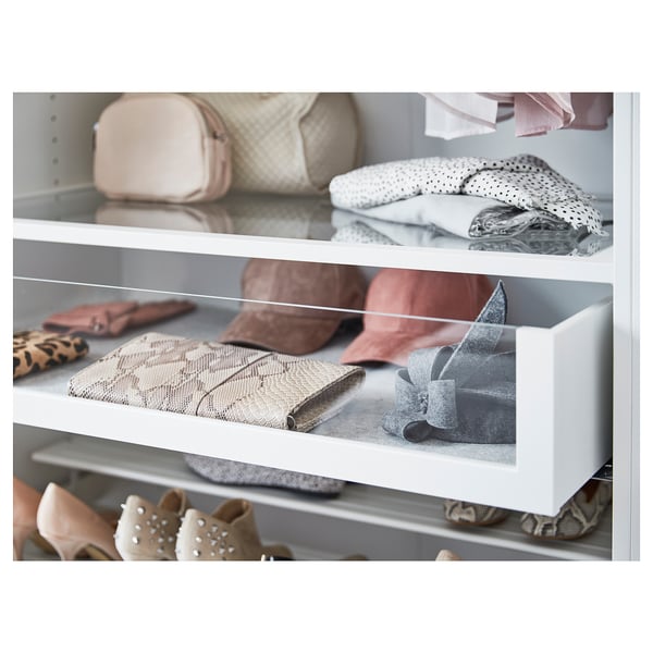 KOMPLEMENT Tiroir avec face en verre, blanc, 50x58 cm