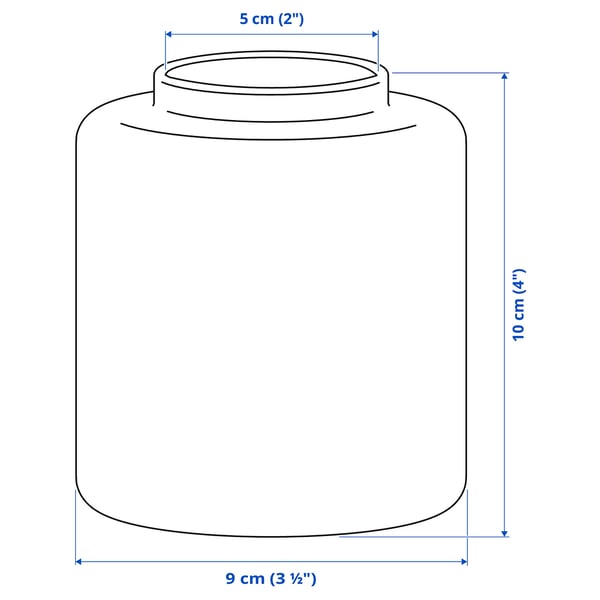 KONSTFULL Vase, verre givré/vert, 10 cm