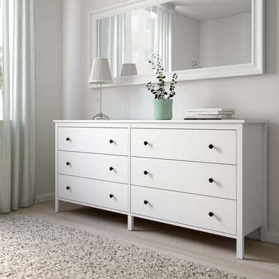 KOPPANG Commode 6 tiroirs, blanc, 172x44x83 cm