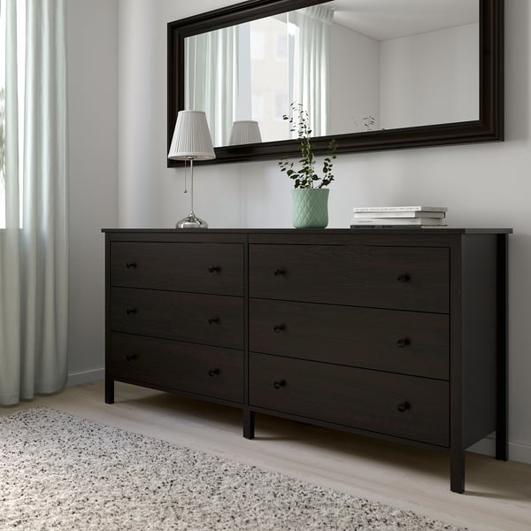 KOPPANG Commode 6 tiroirs, brun noir, 172x44x83 cm