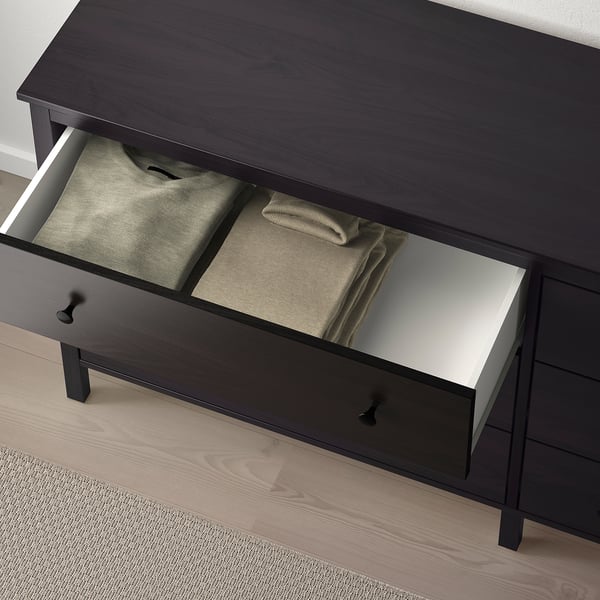 KOPPANG Commode 6 tiroirs, brun noir, 172x44x83 cm