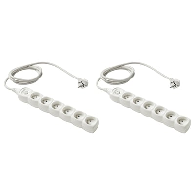 KOPPLA Bloc multiprise 6pr+interrupteur, blanc, 1.5 m