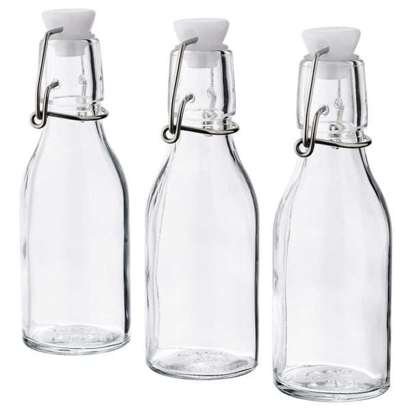 KORKEN Bouteille avec bouchon, verre transparent, 15 cl