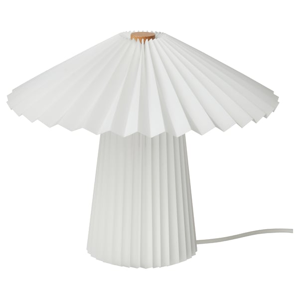 KUDDLAVA Lampe de table, plissé blanc, 28 cm