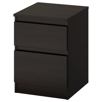 KULLEN Commode 2 tiroirs, brun noir, 35x49 cm