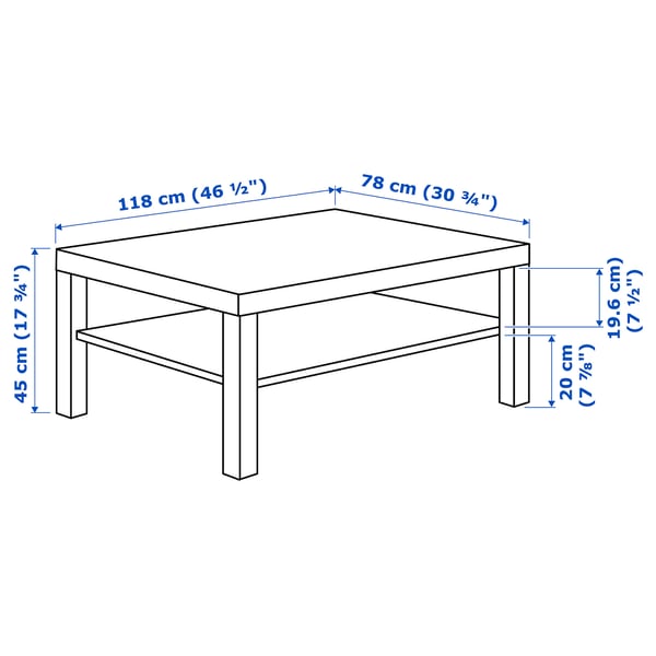 LACK Table basse, brun noir, 118x78 cm