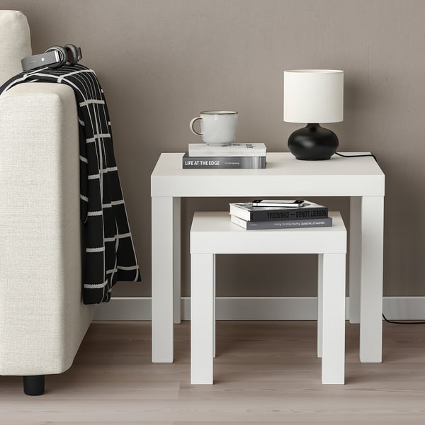 LACK Tables gigognes, lot de 2, blanc