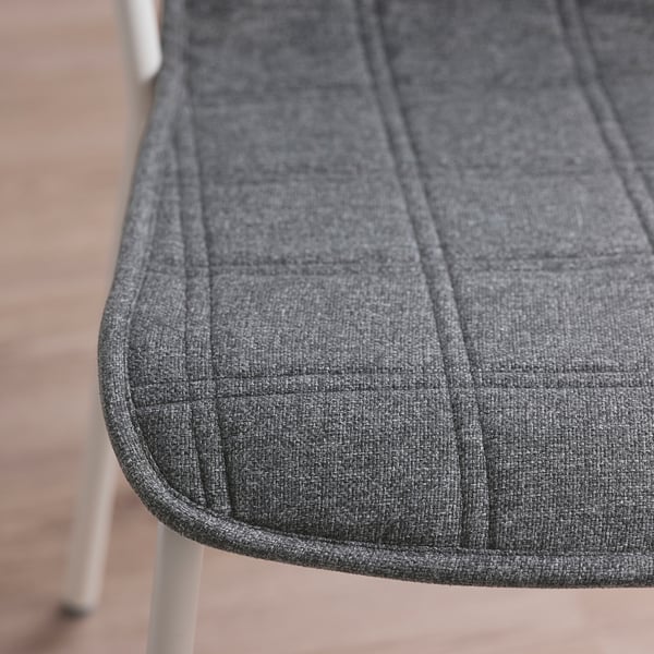 LÄKTARE Chaise conférence, gris moyen/blanc