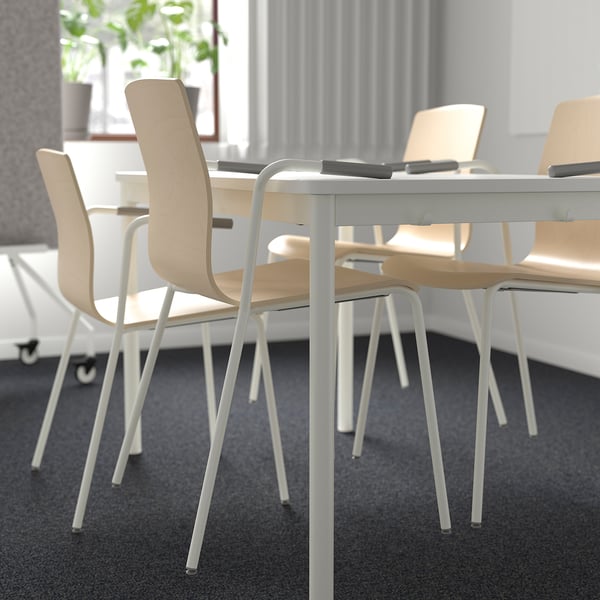 LÄKTARE Chaise conférence, plaqué bouleau/blanc