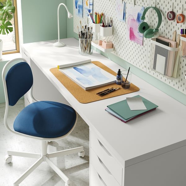LAGKAPTEN / ALEX Bureau, blanc, 200x60 cm