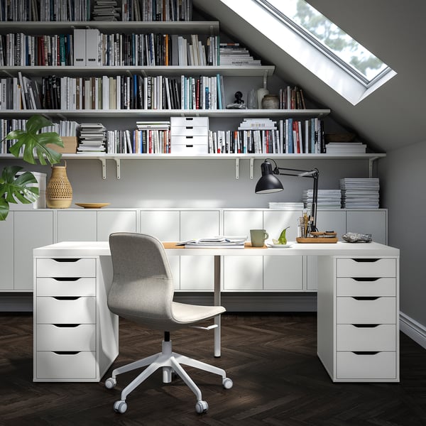 LAGKAPTEN / ALEX Bureau, blanc, 200x60 cm