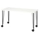 LAGKAPTEN / KRILLE Bureau, blanc/noir, 140x60 cm