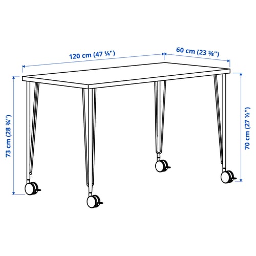 LAGKAPTEN / KRILLE Bureau, blanc, 120x60 cm