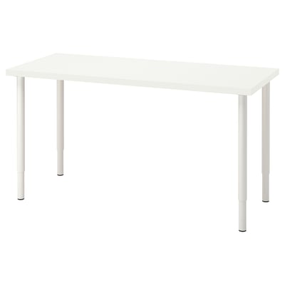 LAGKAPTEN / OLOV Bureau, blanc, 140x60 cm