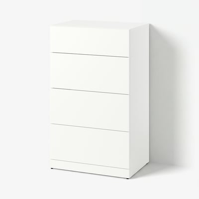 LASTARE Commode 4 tiroirs, blanc, 60x42x100 cm