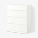 LASTARE Commode 4 tiroirs, blanc, 80x42x100 cm
