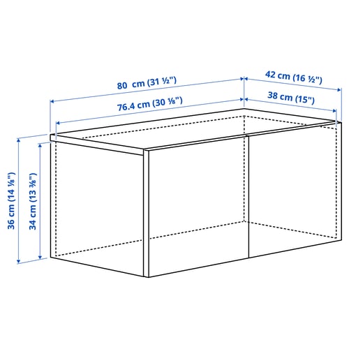 LASTARE Surmeuble avec portes, blanc, 80x42x36 cm