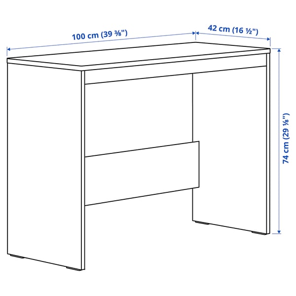 LASTARE Table, blanc, 100x42x74 cm