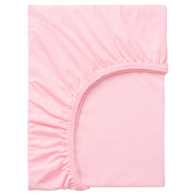 LEN Drap housse, rose, 80x130 cm